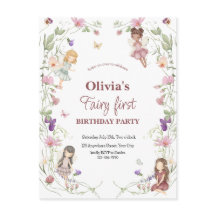 Invitation de fête d'anniversaire féerique et fant