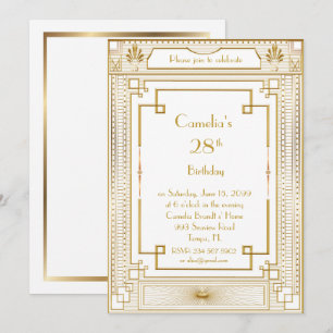 Invitation de fête d'anniversaire femme, grand Gat