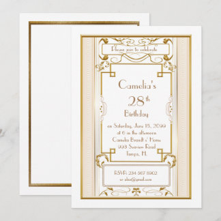 Invitation de fête d'anniversaire femme, grand Gat