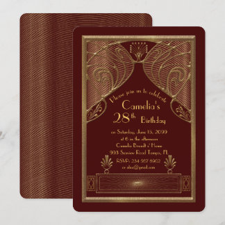 Invitation de fête d'anniversaire femme, grand Gat