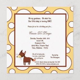 Invitation de fête d'anniversaire Fox Pok-a-Dot 5x