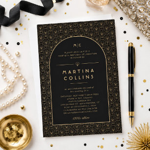 Invitation de fête d'anniversaire Gatsby Art Déco