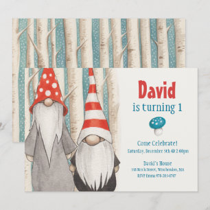 Invitation de fête d'anniversaire Gnome d'hiver