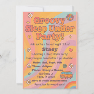 Invitation de fête d'anniversaire Groovy Sleep Und