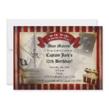 Invitation de fête d'anniversaire grunge de bateau