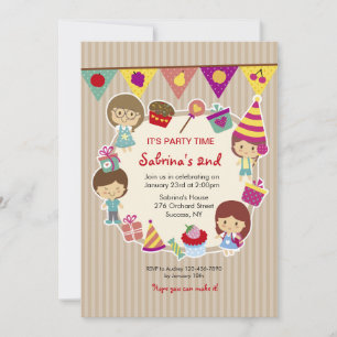 Invitation de fête d'anniversaire Little Tots