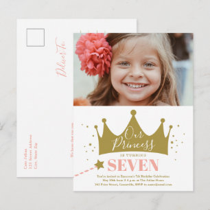 Invitation de fête d'anniversaire moderne de princ