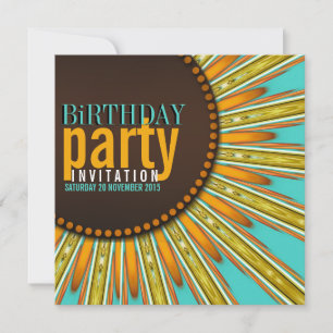 Invitation de fête d'anniversaire moderne Sunflowe
