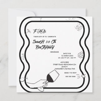 Invitation de fête d'anniversaire modifiable dessi