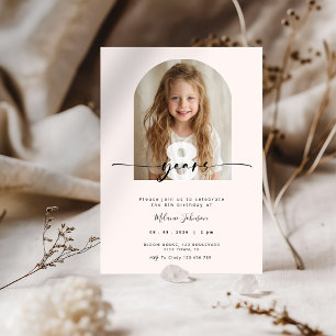 Invitation de fête d'anniversaire pastel rose pour