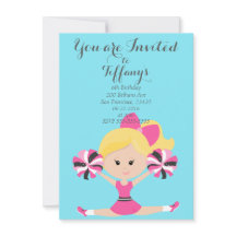 Invitation de fête d'anniversaire pom-pom girl