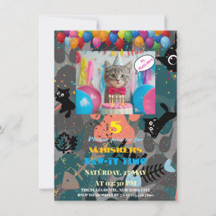 Invitation de fête d'anniversaire pour chat person