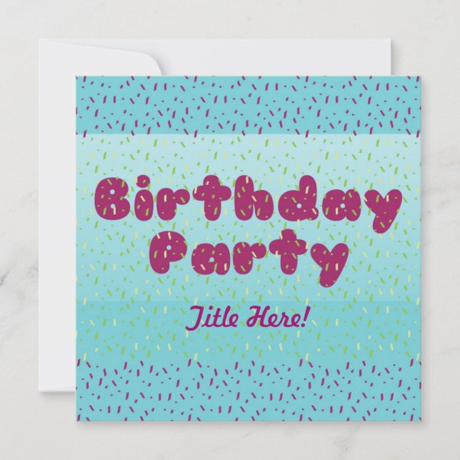 Invitation de fête d'anniversaire - pour les (Devant)
