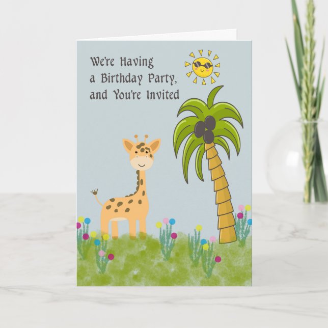 Invitation de fête d'anniversaire, pour une fête a (Devant)