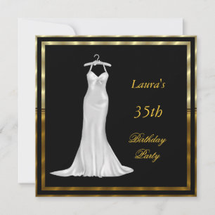 Invitation de fête d'anniversaire Robe blanche