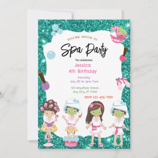 Invitation de fête d'anniversaire spa