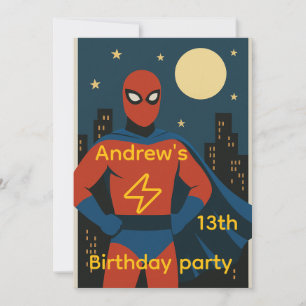 Invitation de fête d'anniversaire Superhero