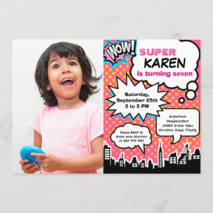 Invitation de fête d'anniversaire Superhero