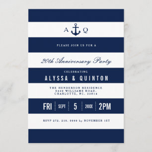 Invitation de fête d'anniversaire sur le thème nau