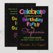 Invitation de fête d'anniversaire surprise