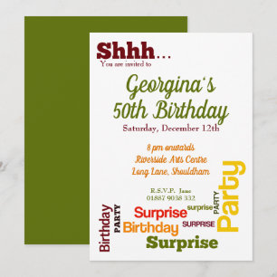 Invitation de fête d'anniversaire surprise moderne