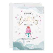 Invitation de fête d'anniversaire | Thème gâteau r