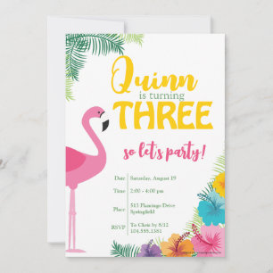 Invitation de fête d'anniversaire tropical, Luau I