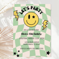 Invitation de fête d'anniversaire vert sauge Prépa