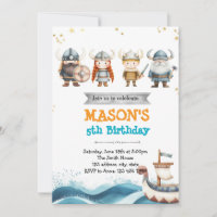 Invitation de fête d'anniversaire viking
