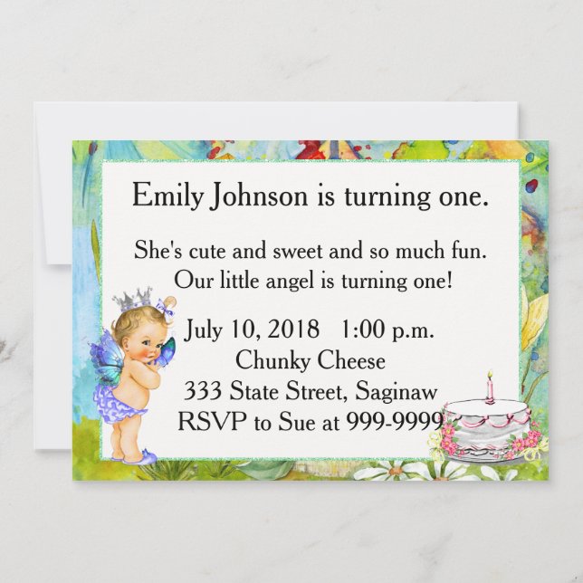 Invitation de fête d'anniversaire Vintage Princess (Dos)