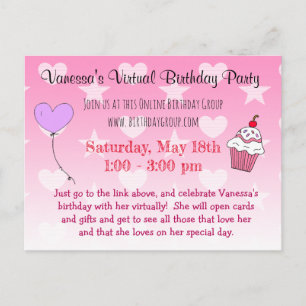Invitation de fête d'anniversaire virtuelle