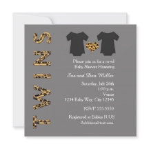 Invitation de fête de baby shower chic guépard jum