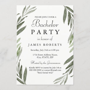 Invitation de fête de bachelor simple et moderne a