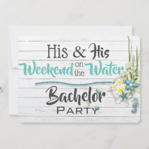 Invitation de fête de bachelor "Son & Son" "Eau"