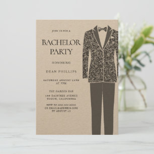 Invitation de fête de bachelor vintage costume noi