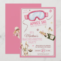 Invitation de fête de bachelorette Après Ski Chic