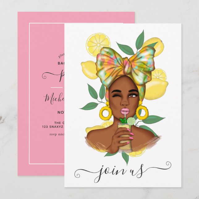 Invitation de fête de bachelorette d'été (Devant / Derrière)
