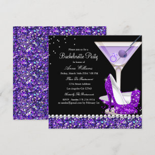 Invitation de fête de bachelorette perle paillette