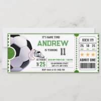 Invitation de fête de billet de jeu de football pe