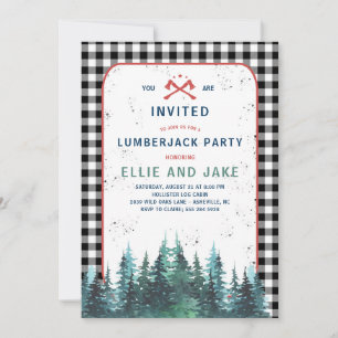 Invitation de fête de bûcheron