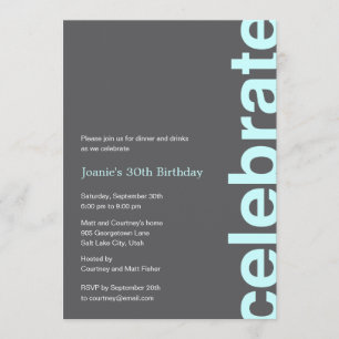 Invitation de fête de célébration moderne - Turquo
