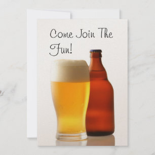 Invitation de fête de célibataire avec bouteille d