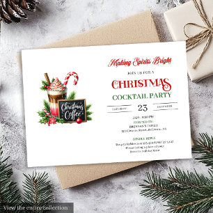 Invitation de fête de cocktails de Noël moderne et