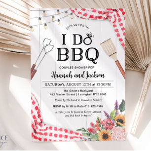 Invitation de Fête de Couple pour un BBQ de Mariag