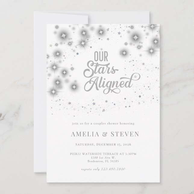 Invitation de fête de couples | Étoiles de Galaxie (Devant)