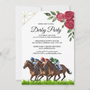 Invitation de fête de course de chevaux Derby mode