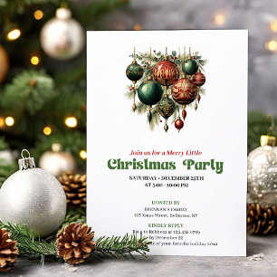 Invitation de fête de décoration de Noël rétro élé