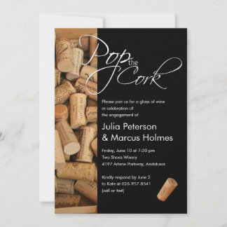 Invitation de fête de dégustation de vin Pop the C