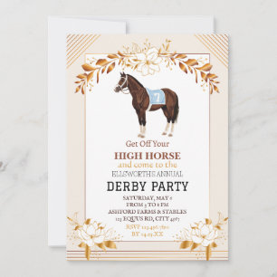 Invitation de fête de Derby Course de chevaux Élég