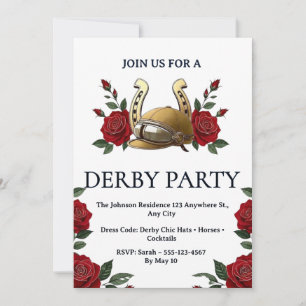 Invitation de fête de derby de course de chevaux v